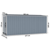 Wall-mounted Garden Shed Gray 46.5"x150.4"x70.1" Galvanized Steel