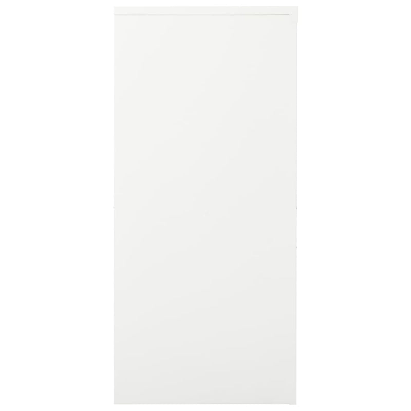 Sliding Door Cabinet White 35.4"x15.7"x35.4" Steel