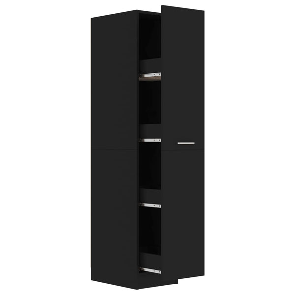 Apothecary Cabinet Black 11.8"x16.7"x59.1" Engineered Wood