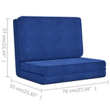 Folding Floor Chair Blue Fabric