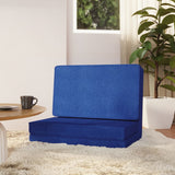 Folding Floor Chair Blue Fabric