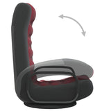 Swivel Floor Chair Black and Wine Red Fabric