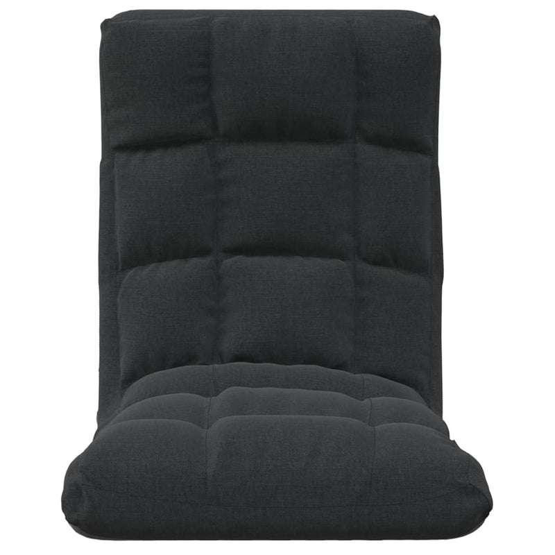 Folding Floor Chair Black Fabric