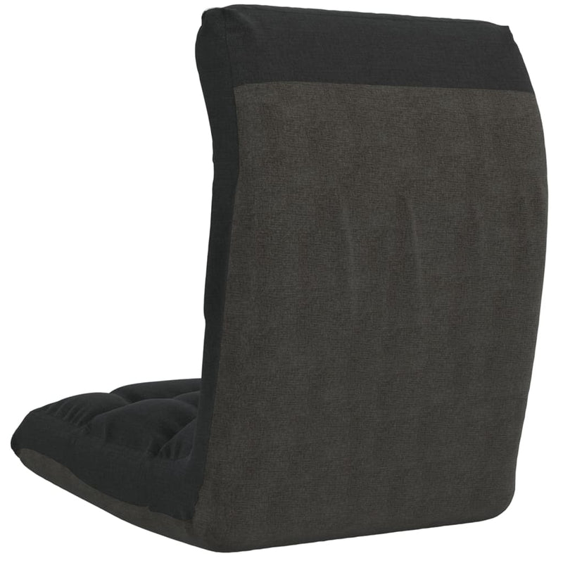 Folding Floor Chair Black Fabric