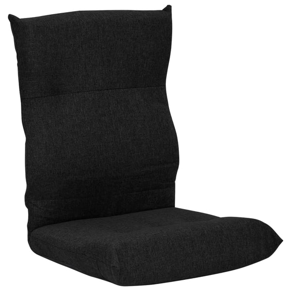 Folding Floor Chair Black Fabric