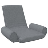 Folding Floor Chair Light Gray Fabric