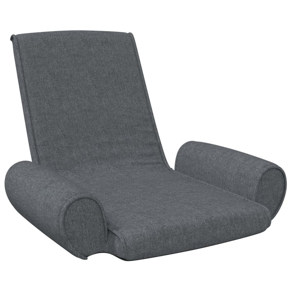 Folding Floor Chair Dark Gray Fabric