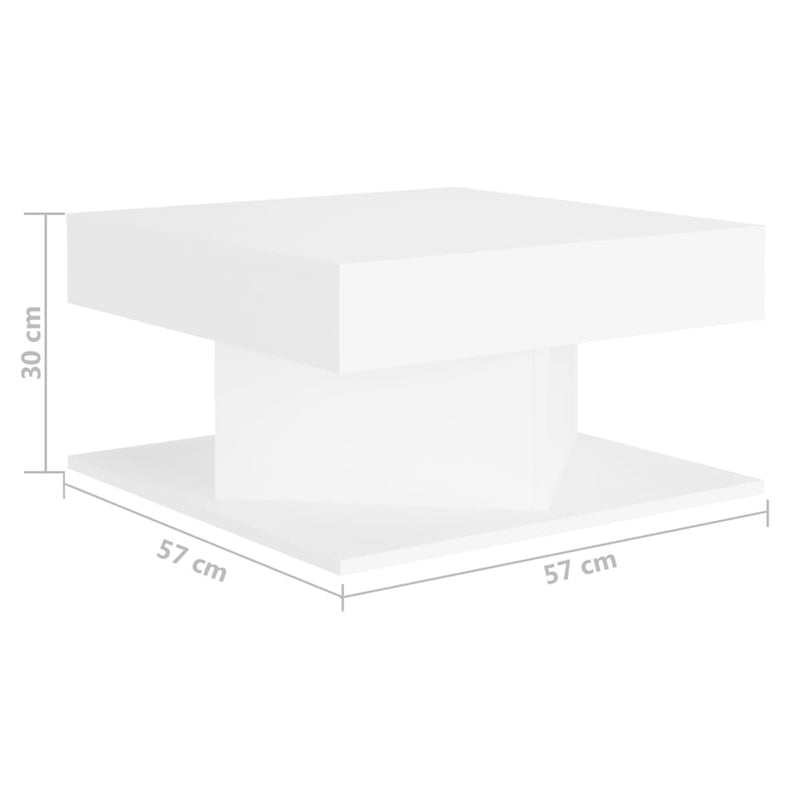 Coffee Table White 22.4"x22.4"x11.8" Engineered Wood