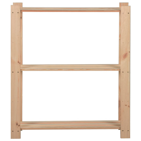 3-Tier Storage Rack 31.5"x11.2"x35.4" Solid Wood Pine