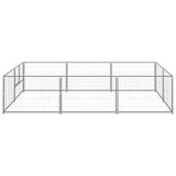 Dog Kennel Silver 64.6 ft² Steel