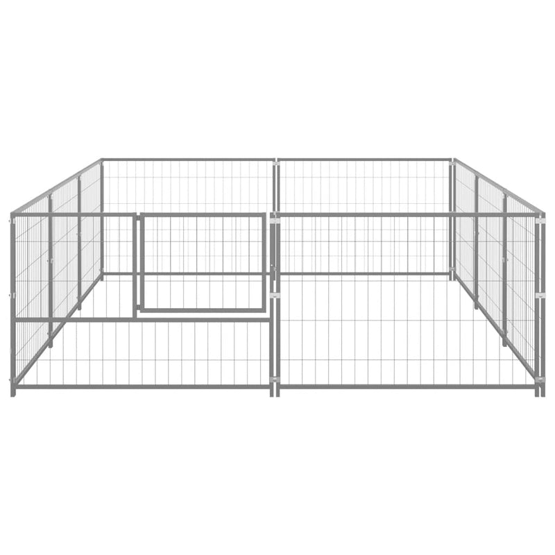 Dog Kennel Silver 64.6 ft² Steel