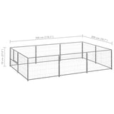 Dog Kennel Silver 64.6 ft² Steel