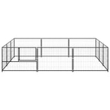 Dog Kennel Black 96.9 ft² Steel