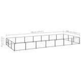 Dog Kennel Black 266.0 ft² Steel