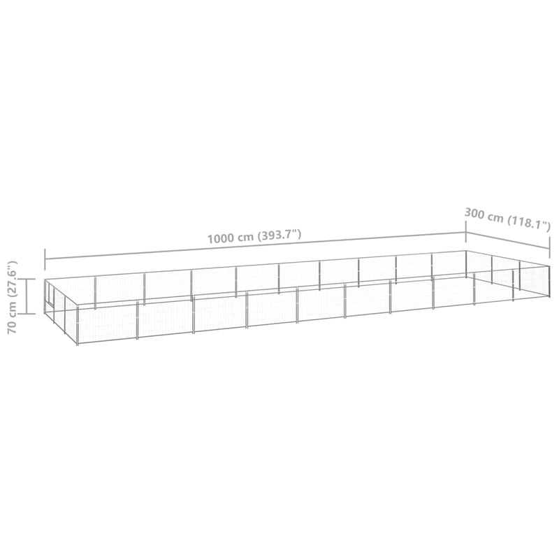 Dog Kennel Silver 322.9 ft² Steel