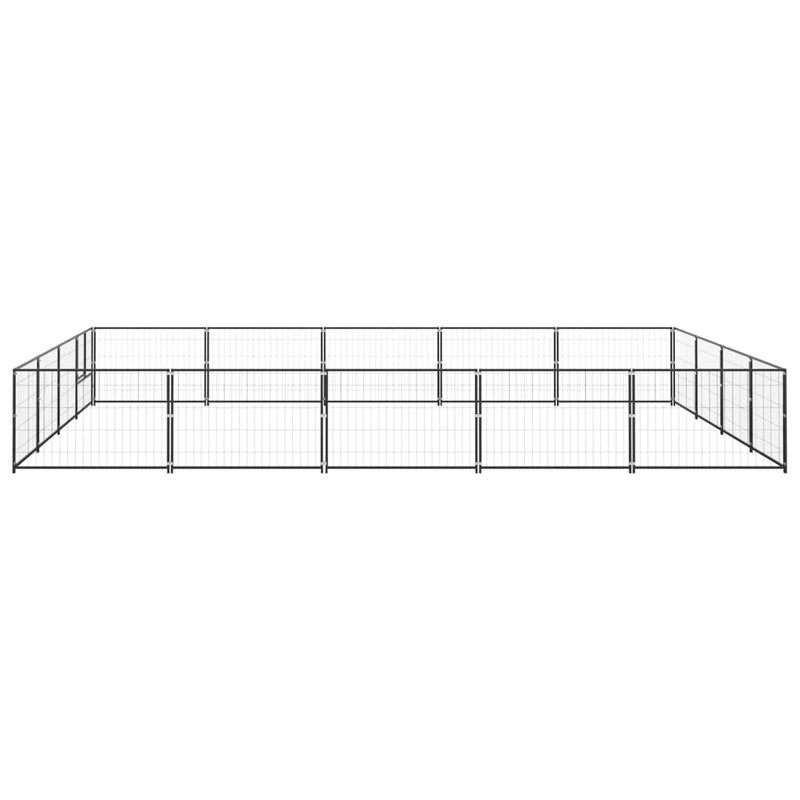 Dog Kennel Black 215.3 ft² Steel