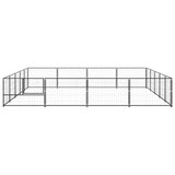 Dog Kennel Black 215.3 ft² Steel