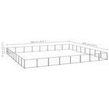 Dog Kennel Black 688.9 ft² Steel