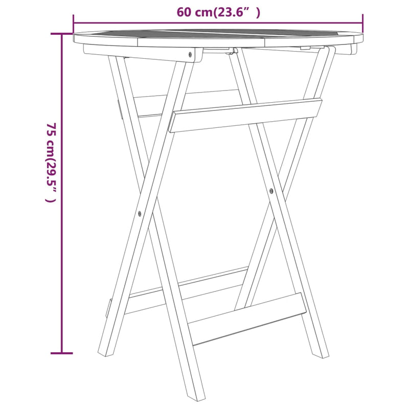 3 Piece Patio Dining Set Solid Wood Teak