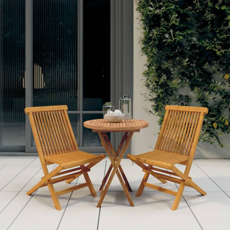 3 Piece Patio Dining Set Solid Wood Teak