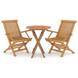 3 Piece Patio Dining Set Solid Wood Teak