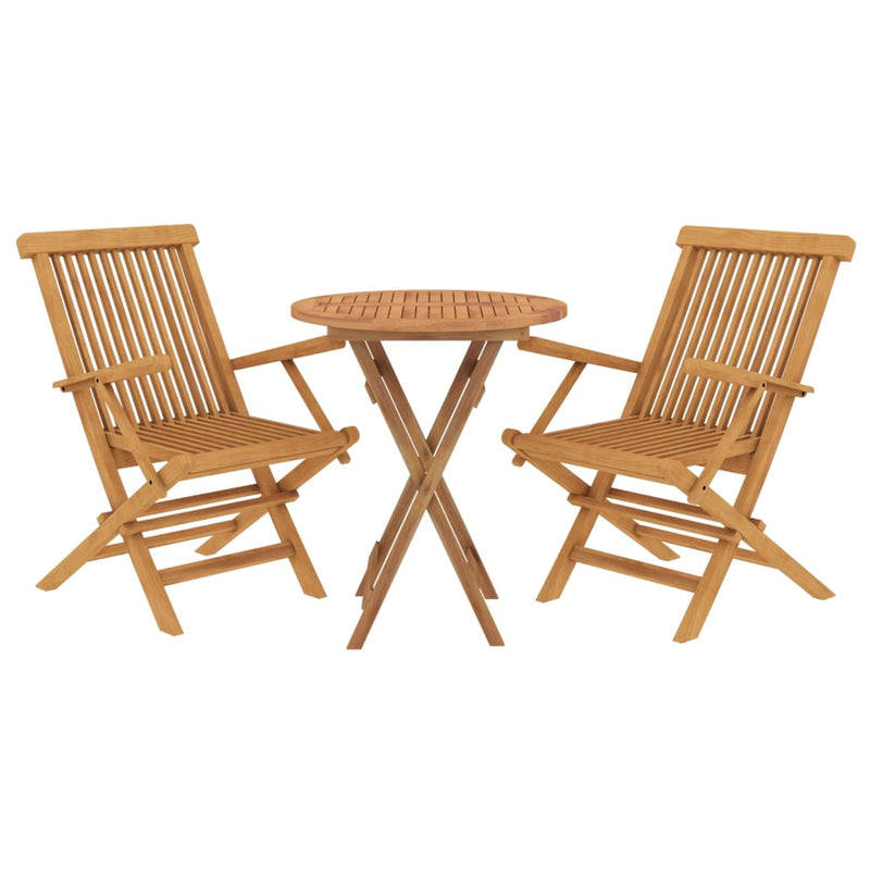 3 Piece Patio Dining Set Solid Wood Teak