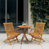 3 Piece Patio Dining Set Solid Wood Teak