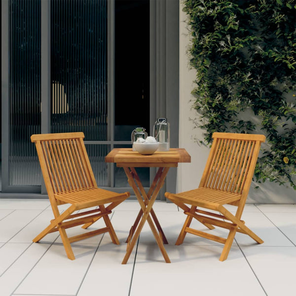 3 Piece Patio Dining Set Solid Wood Teak