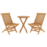 3 Piece Patio Dining Set Solid Wood Teak