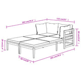 Sun Loungers with Dark Gray Cushions 2 pcs Acacia Wood