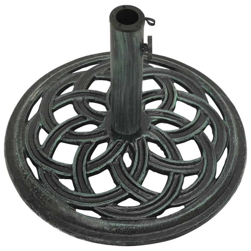 Umbrella Base Green 17.3"x17.3"x12.2" Cast Iron