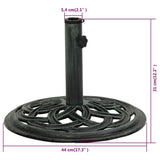 Umbrella Base Green 17.3"x17.3"x12.2" Cast Iron