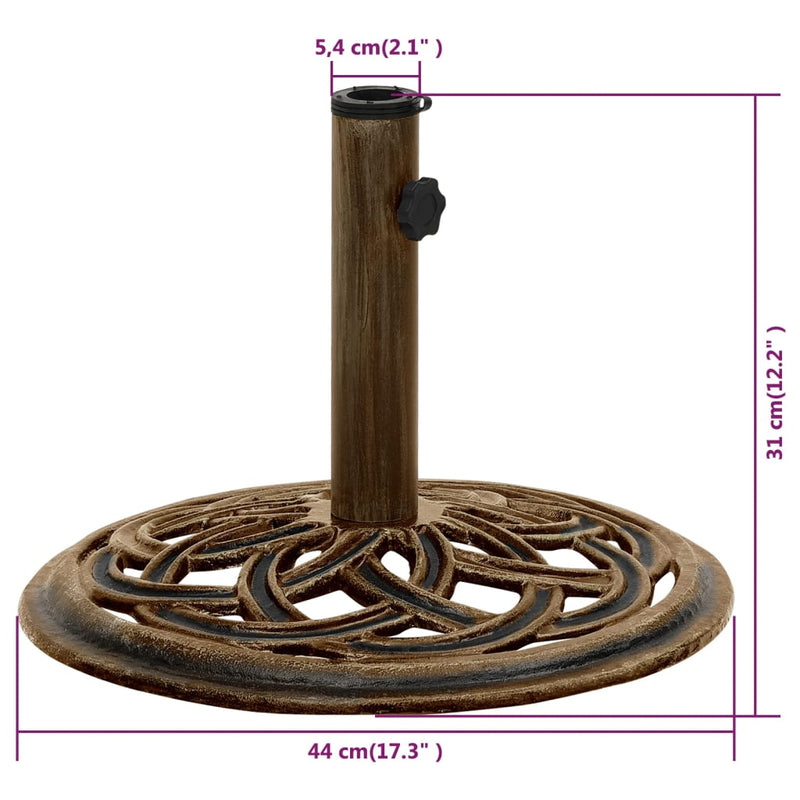 Umbrella Base Bronze 17.3"x17.3"x12.2" Cast Iron