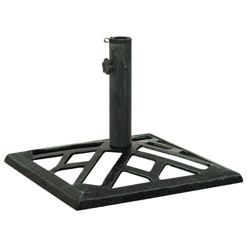 Umbrella Base Green 17.3"x17.3"x12.2" Cast Iron