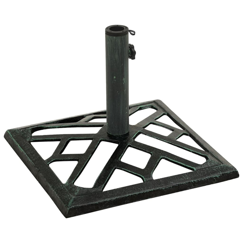 Umbrella Base Green 17.3"x17.3"x12.2" Cast Iron