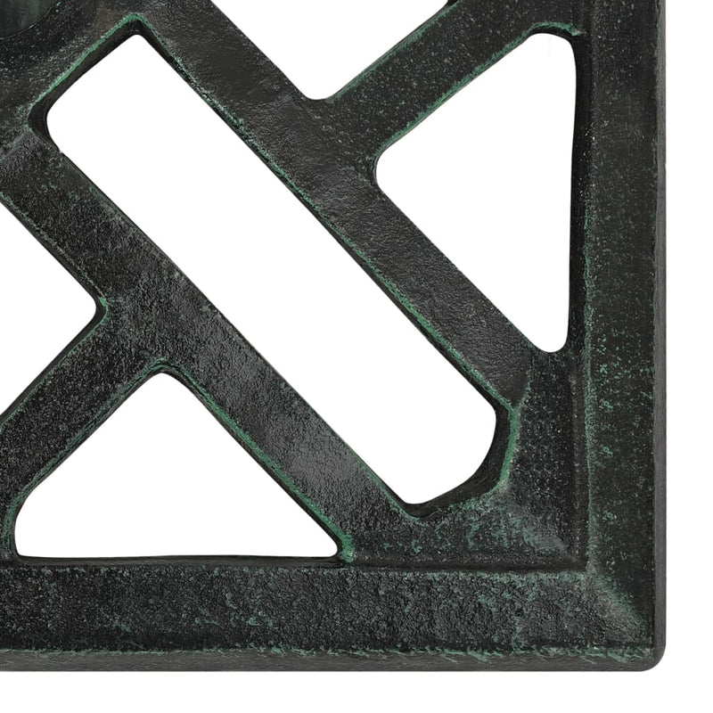 Umbrella Base Green 17.3"x17.3"x12.2" Cast Iron