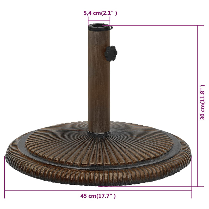 Umbrella Base Bronze 17.7"x17.7"x11.8" Cast Iron