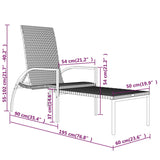 Sun Lounger with Footrest PE Rattan Gray