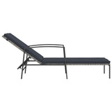 Sun Loungers 2 pcs with Table Poly Rattan Gray