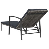 Sun Loungers 2 pcs with Table Poly Rattan Gray