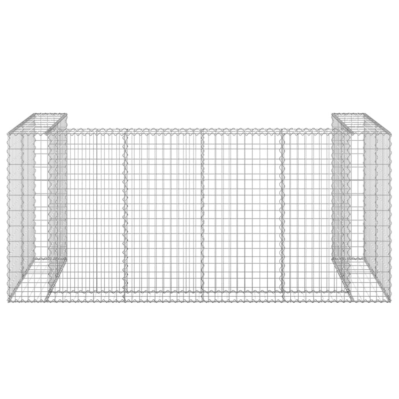 Gabion Wall for Garbage Bins Galvanized Steel 100"x39.4"x43.3"