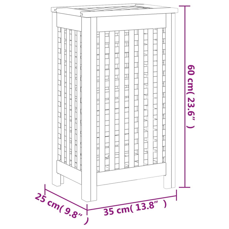 Wash Bin 13.8"x9.8"x23.6" Solid Wood Teak