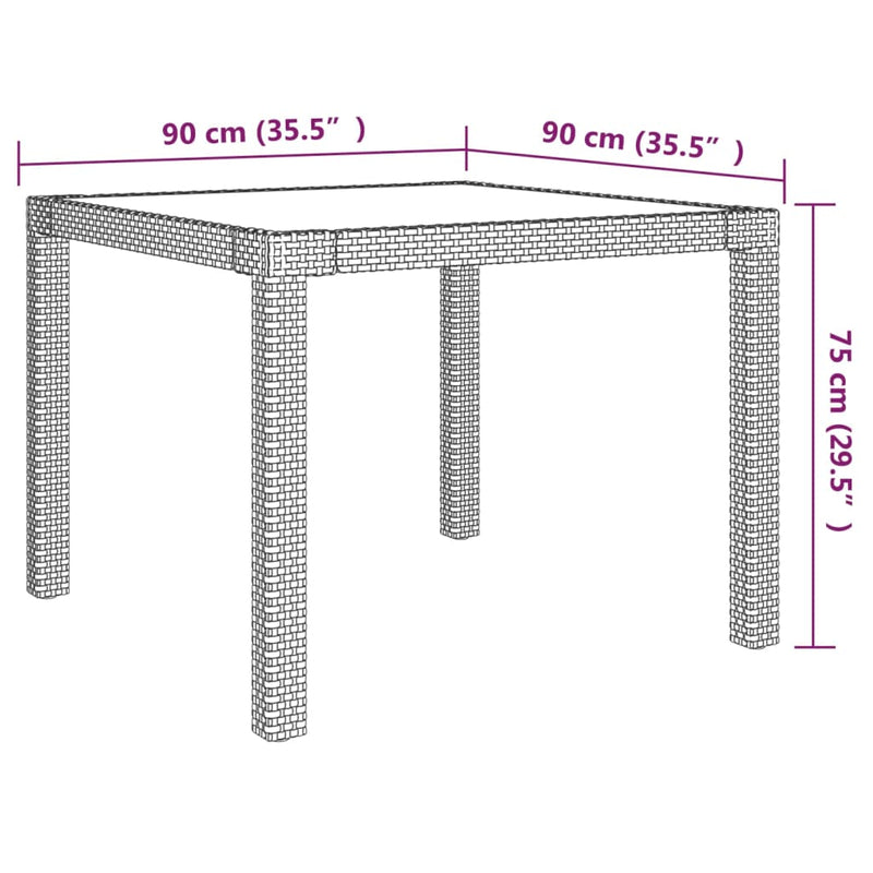 3 Piece Patio Dining Set with Cushions Poly Rattan Gray