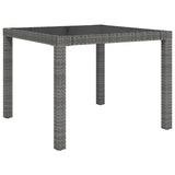 3 Piece Patio Dining Set with Cushions Poly Rattan Black & Gray