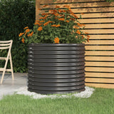 Garden Planter Powder-coated Steel 31.5"x31.5"x26.8" Anthracite