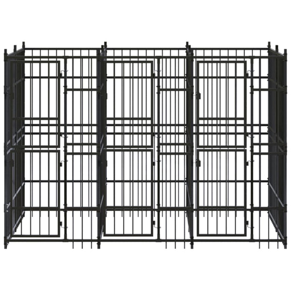 Outdoor Dog Kennel Steel 59.5 ft²