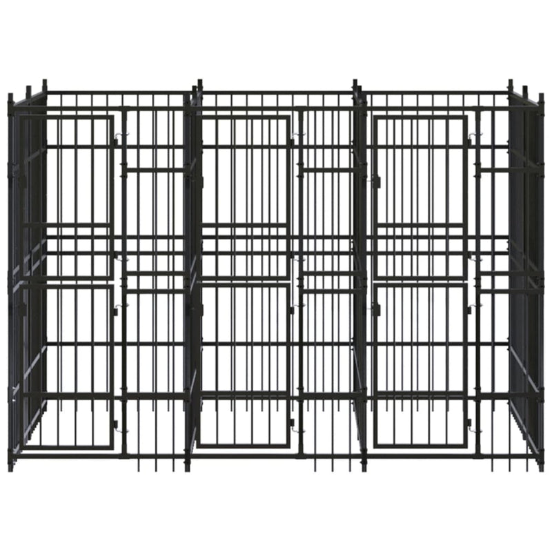 Outdoor Dog Kennel Steel 59.5 ft²