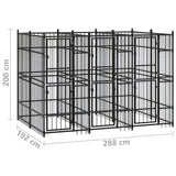 Outdoor Dog Kennel Steel 59.5 ft²