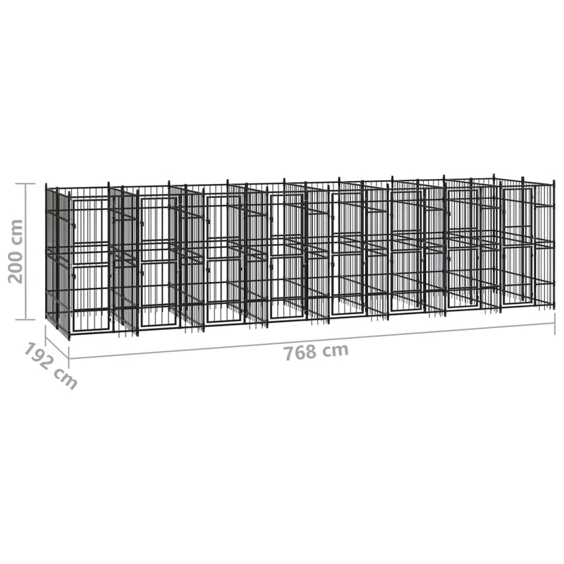 Outdoor Dog Kennel Steel 158.8 ft²