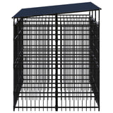 Outdoor Dog Kennel with Roof Steel 59.5 ft²